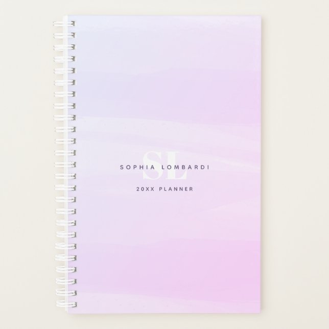 Einfache Chic Lavender Watercolor Wash Plane Planer (Vorderseite)