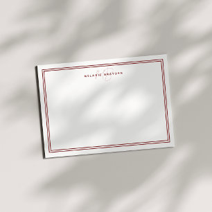 Einfache Chic Minimalistisch Monogram Zwei-Grenzma Mitteilungskarte