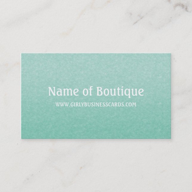 Einfache Chic Mint Grüne Minimalistische Boutique Visitenkarte (Vorderseite)