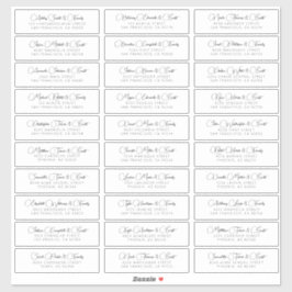 Einfache Chic Modern Wedding Guest Address Aufkleber