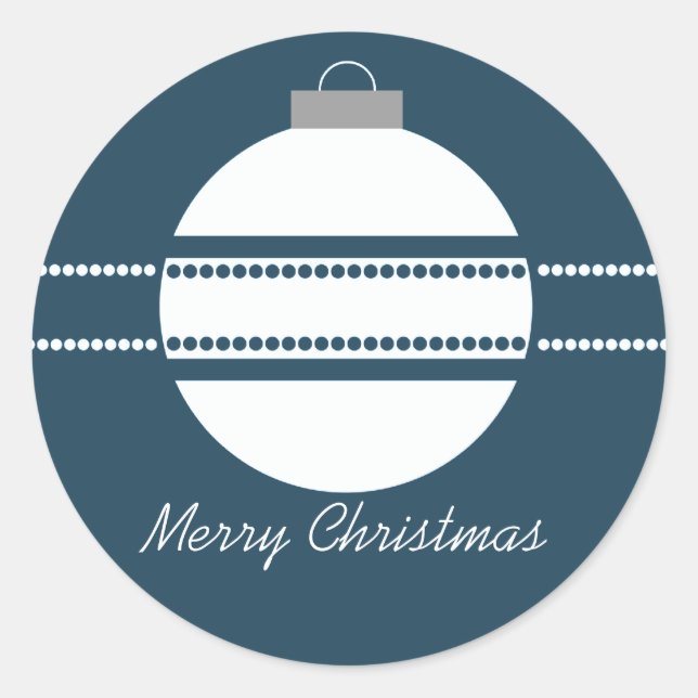 Einfache Chic Ornament Weihnachtskleber Runder Aufkleber (Vorderseite)