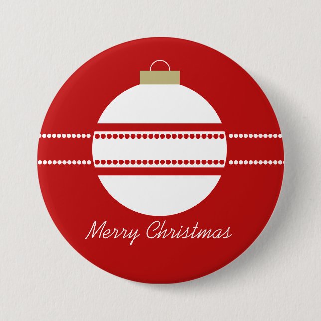 Einfache Chic Ornament Weihnachtszeit Button (Vorderseite)