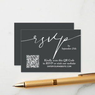 Einfache Chic QR-Code-Hochzeit Begleitkarte
