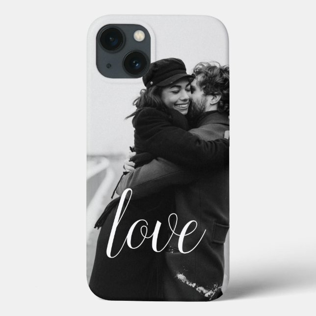 Einfache Chic Romantic Couple Foto Liebe Case-Mate iPhone Hülle (Rückseite)
