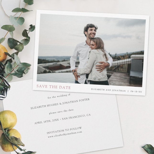 Einfache Chic Rose Gold-Hochzeit Sichern Sie das D Save The Date (Von Creator hochgeladen)