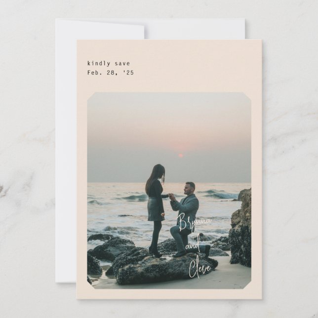Einfache Chic Save the Date Karte (Vorderseite)