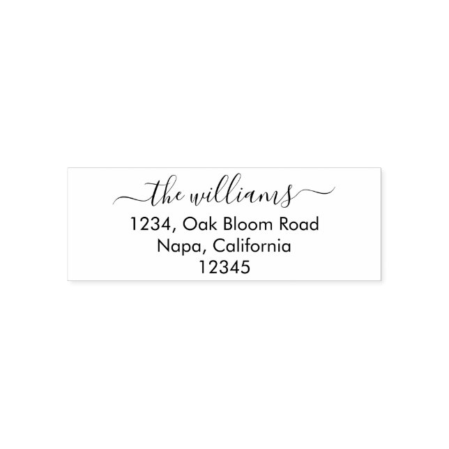 Einfache Chic Script-Personalisierte Rubber-Briefm Permastempel (Design)