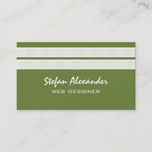 Einfache Chic Stripes Visitenkarte, Olive Green Visitenkarte