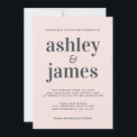 Einfache Chic Typografie Pastel Pink Hochzeit Einladung<br><div class="desc">Einfache und schicke Hochzeitseinladung mit cremefarbener, eleganter und moderner Typografie auf pastellrosa Hintergrund. Fügen Sie einfach Ihre Hochzeitsdetails hinzu. Exklusiv für Sie entworfen von Happy Dolphin Studio. Wenn Sie Hilfe oder passende Produkte benötigen, kontaktieren Sie uns bitte unter happydolphinstudio@outlook.com. Wir helfen Ihnen gerne, Ihre Hochzeit zum schönsten Tag zu machen!...</div>