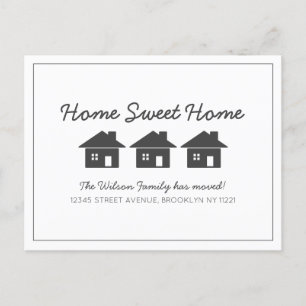 Einfache Chic Zuhause Sweet Zuhause Wir haben uns Ankündigungspostkarte
