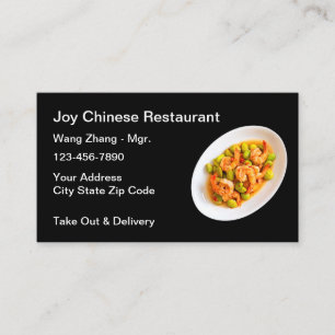 Einfache chinesische Küche Restaurant Business Ca Visitenkarte