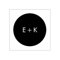 Einfache Circle Monogram Holzwaren-Briefmarke
