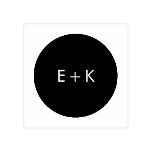 Einfache Circle Monogram Holzwaren-Briefmarke Gummistempel