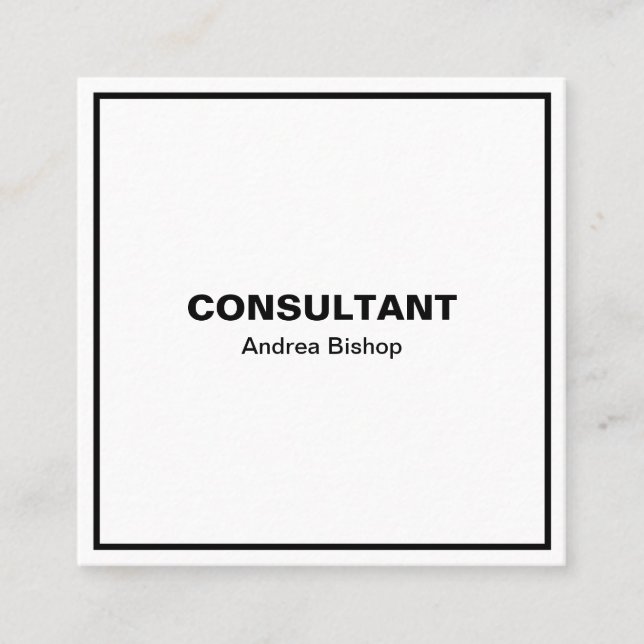 Einfache Clean Frame Classic Quadratische Visitenkarte (Vorderseite)