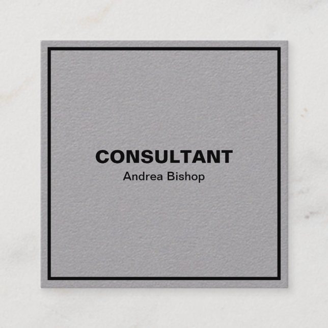 Einfache Clean Frame Classic Square Business Card Quadratische Visitenkarte (Vorderseite)