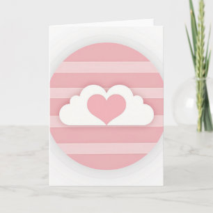 Einfache Cloud Heart Liebeskarte Karte
