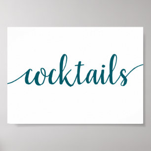 Einfache Cocktails Aquamarines Aqua Any Event Ba Poster