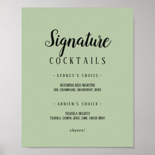 Einfache Cocktails für Minimalistische Unterschrif Poster