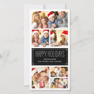 Einfache Collage Holiday Foto Cards Feiertagskarte