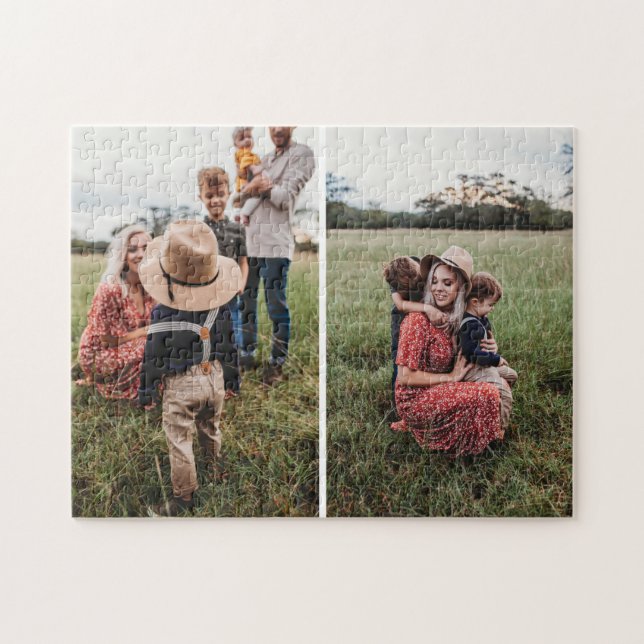 Einfache Collage mit 2 Fotos der Familie (Horizontal)
