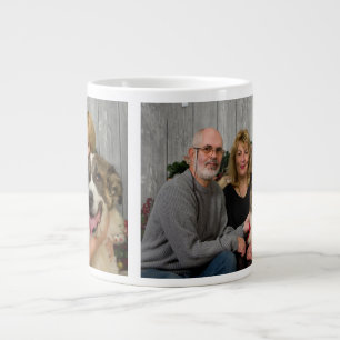 Einfache Collage Zwei Foto Jumbo-Tasse