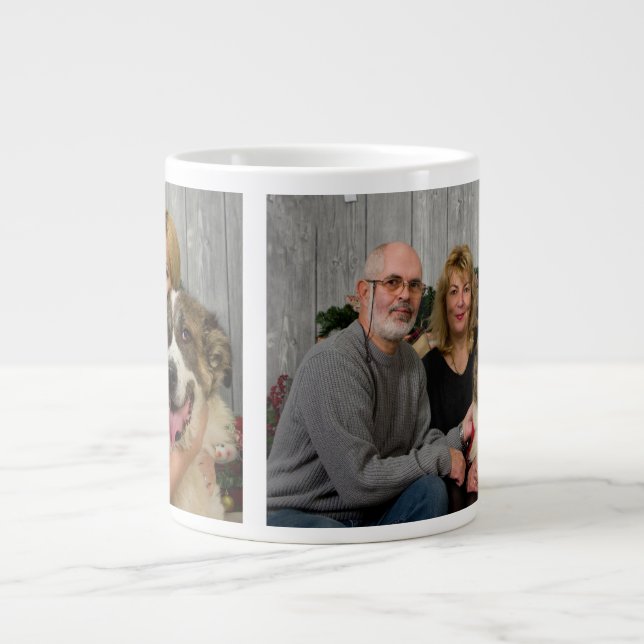 Einfache Collage Zwei Foto Jumbo-Tasse (Vorderseite)