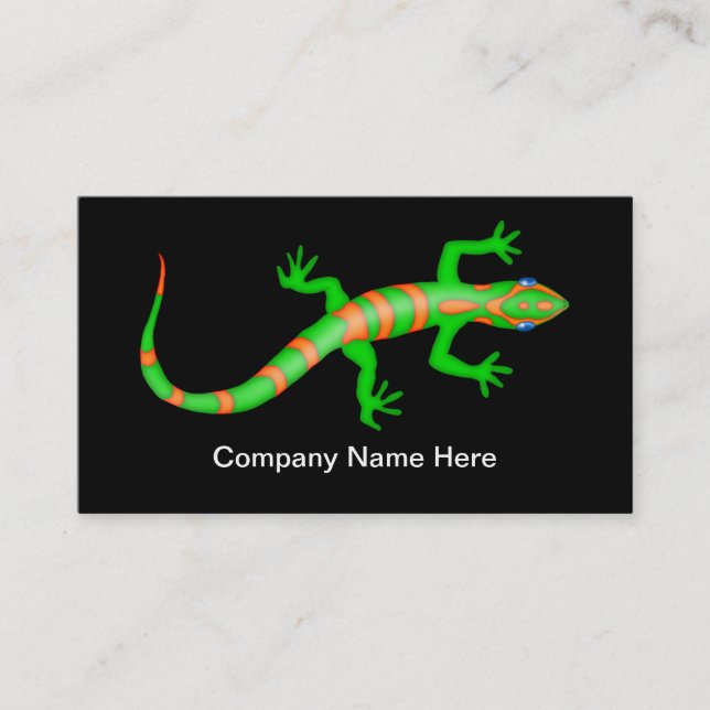 Einfache Coole Gecko Lizard Business Cards Visitenkarte (Vorderseite)