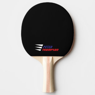 Einfache coole rote und blaue Namen auf Schwarz Tischtennis Schläger