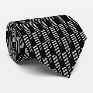 Einfache Coole Schwarzweiß-Linien Krawatte