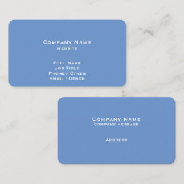 Einfache Cornflower Blue Business Card Visitenkarte