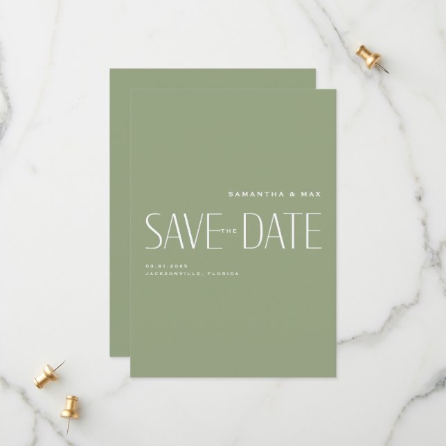 Einfache Coupé Modernes Monogramm Save the Date (Vorderseite/Rückseite Beispiel)