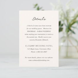 Einfache Cream Elegante Hochzeit Begleitkarte