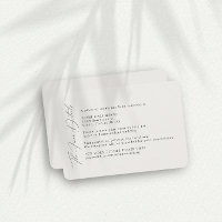 Einfache Cream Wedding Finer Details Eintrittskart