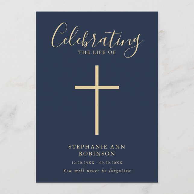 Einfache Cross-Gold-Blue-Gedächtnisfolge Programm (Vorderseite)