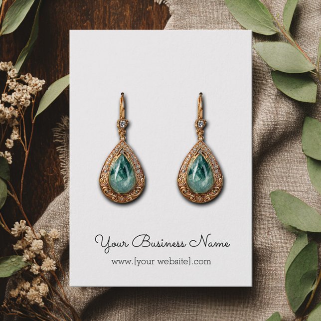 Einfache Curry Script Custom Earring Display Card (Von Creator hochgeladen)