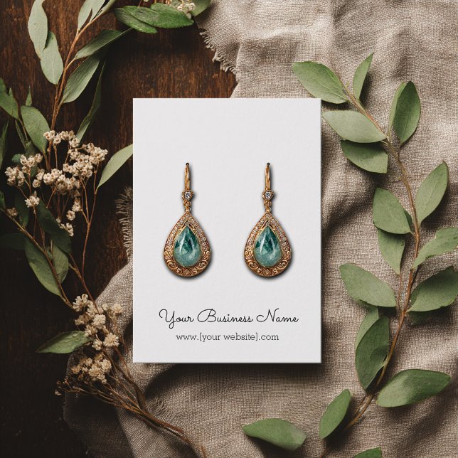 Einfache Curry Script Custom Earring Display Card (Von Creator hochgeladen)