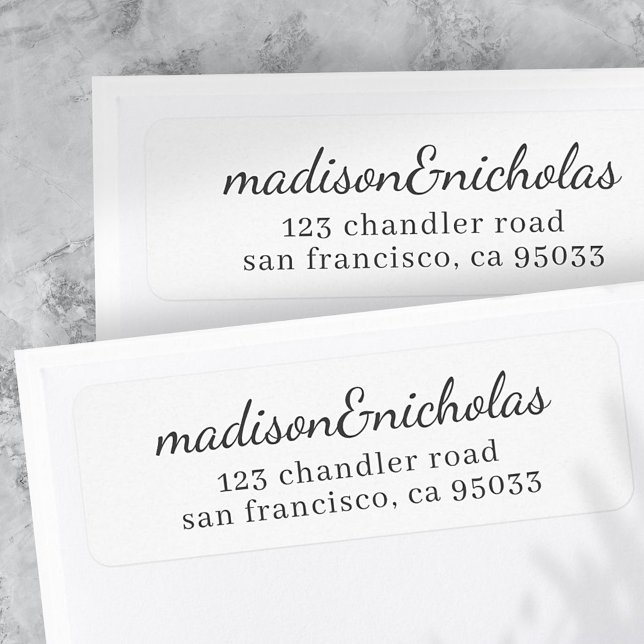 Einfache Cursive Script Elegante Chic Rücksendeadr (Von Creator hochgeladen)