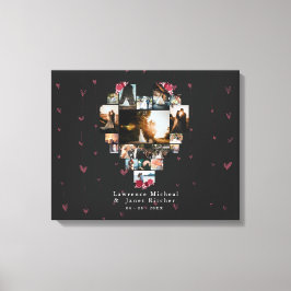 Einfache Custom 18 Foto Herz geformt für sie Leinwanddruck