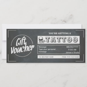 Einfache Custom Tattoo Geschenkgutschein Einladung