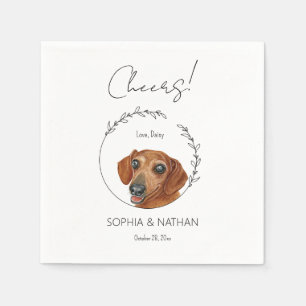 Einfache Dackel Dog Wedding Cocktail Napkins Serviette