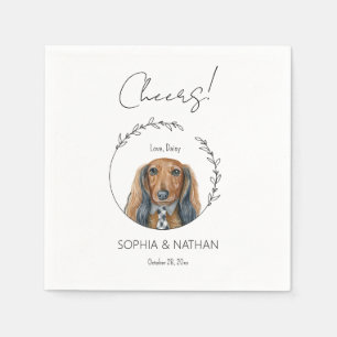 Einfache Dackel Dog Wedding Cocktail Napkins Serviette