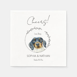 Einfache Dackel Dog Wedding Cocktail Napkins Serviette