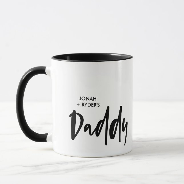 Einfache Daddy Lettering Kinder-Namen Tasse (Links)