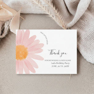 Einfache Daisy Eins Floral 1. Geburtstag Dankeskarte