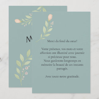 Einfache Dankeskarten, florale Hochzeit Dankeskarte