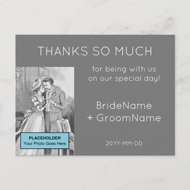 Einfache "DANKS SO VIEL" Postkarte (Vorderseite)