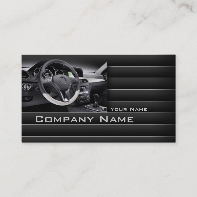 Einfache Dark Car Interieur Panel Business Card Visitenkarte (Vorderseite)