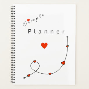 Einfache Darstellung mit Herzen in minimalistische Planer