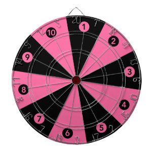 Einfache Dartplatte Nur 1 bis 10 in rosa und schwa Dartscheibe