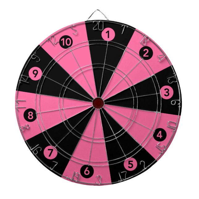 Einfache Dartplatte Nur 1 bis 10 in rosa und schwa Dartscheibe (vorne)